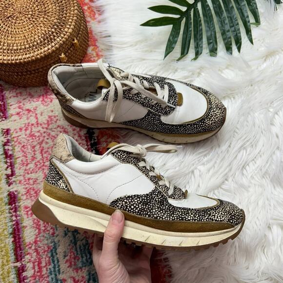 Madewell Neutral Brown White Leather Lace Up Chunky Kickoff Trainer Sneakers 8 - Picture 1 of 9